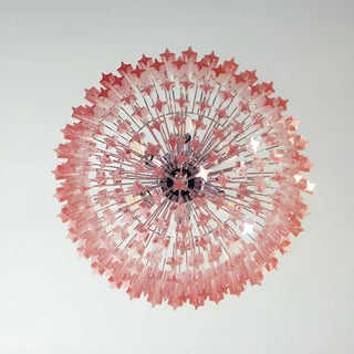 Aurora Lustre Rose Verre Prismes Géométrique