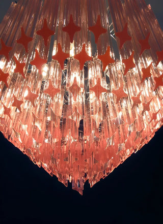 Aurora Lustre Rose Verre Prismes Géométrique