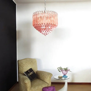Aurora Lustre Rose Verre Prismes Géométrique