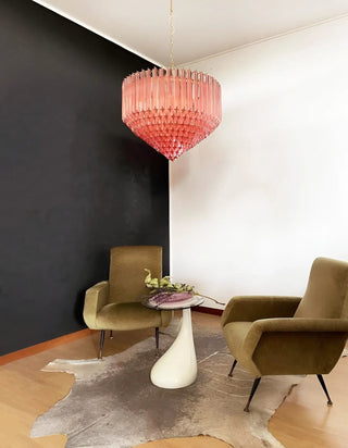 Aurora Lustre Rose Verre Prismes Géométrique