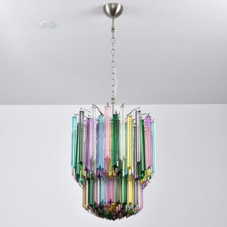 Aurora Lustre Murano Verre Coloré Prisme