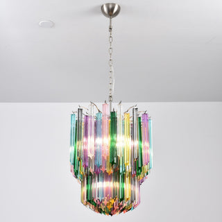 Aurora Lustre Murano Verre Coloré Prisme
