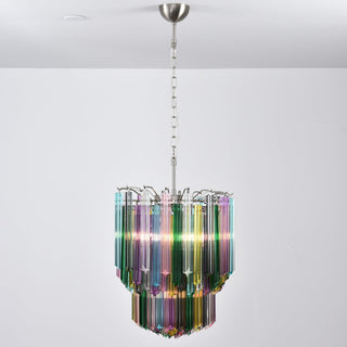 Aurora Lustre Murano Verre Coloré Prisme