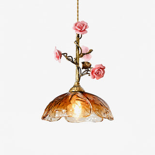 Trellis Rose Pendant Lamp-Neutral Decor