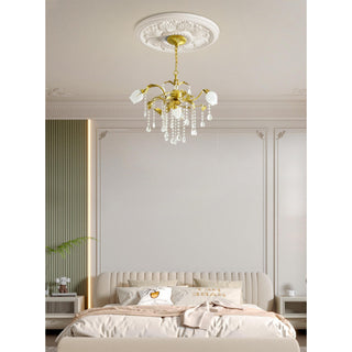 Vasorus Lustre Industriel Vintage Laiton Cristal