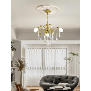 Vasorus Lustre Industriel Vintage Laiton Cristal