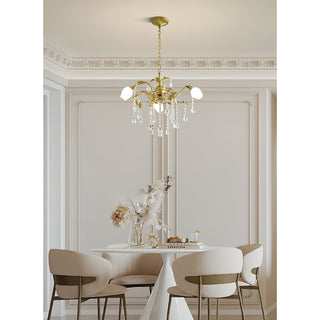 Vasorus Lustre Industriel Vintage Laiton Cristal