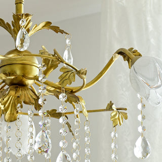 Vasorus Lustre Industriel Vintage Laiton Cristal