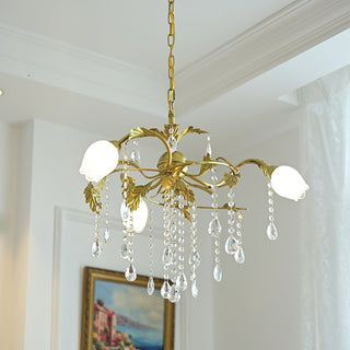 Vasorus Lustre Industriel Vintage Laiton Cristal