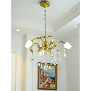Vasorus Lustre Industriel Vintage Laiton Cristal