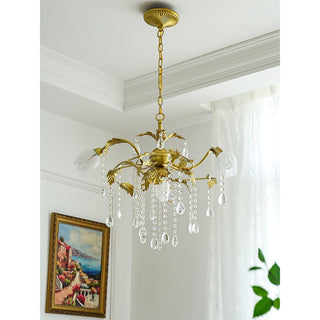 Vasorus Lustre Industriel Vintage Laiton Cristal