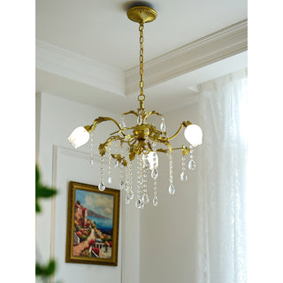 Vasorus Lustre Industriel Vintage Laiton Cristal
