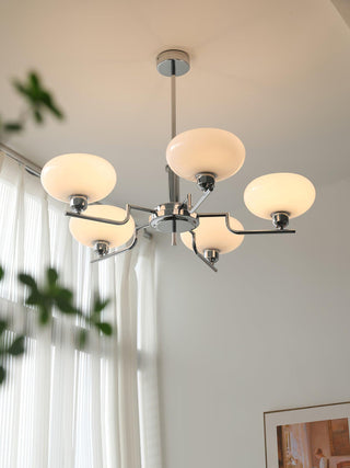 Lustra Suspension en Verre Globe Cadre en Laiton-Luire