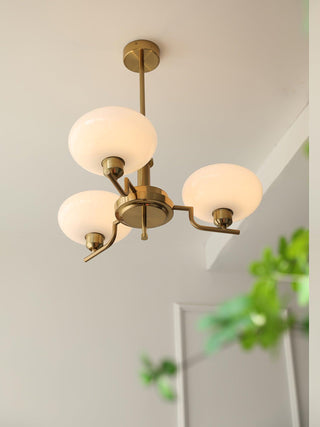 Lustra Suspension en Verre Globe Cadre en Laiton-Luire