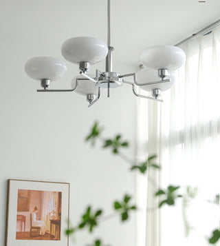 Lustra Suspension en Verre Globe Cadre en Laiton-Luire
