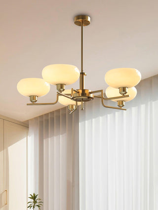 Lustra Suspension en Verre Globe Cadre en Laiton-Luire