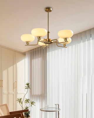 Lustra Suspension en Verre Globe Cadre en Laiton-Luire