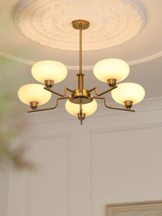 Lustra Suspension en Verre Globe Cadre en Laiton-Luire