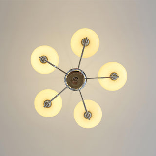 Lustra Suspension en Verre Globe Cadre en Laiton-Luire