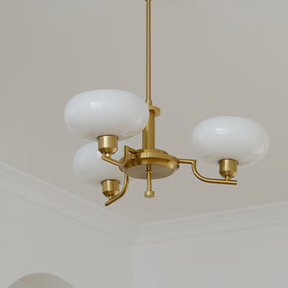 Lustra Suspension en Verre Globe Cadre en Laiton-Luire