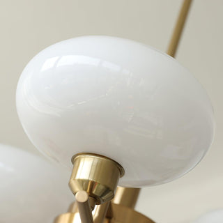 Lustra Suspension en Verre Globe Cadre en Laiton-Luire