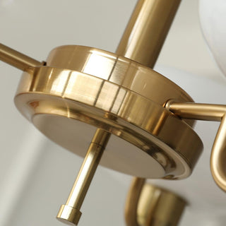 Lustra Suspension en Verre Globe Cadre en Laiton-Luire
