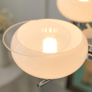 Lustra Suspension en Verre Globe Cadre en Laiton-Luire