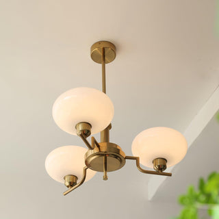 Lustra Suspension en Verre Globe Cadre en Laiton-Luire