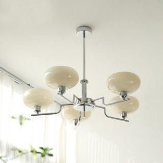 Lustra Suspension en Verre Globe Cadre en Laiton-Luire