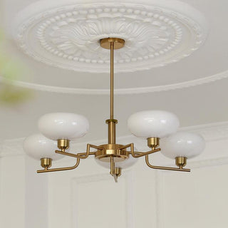 Lustra Suspension en Verre Globe Cadre en Laiton-Luire