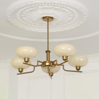 Lustra Suspension en Verre Globe Cadre en Laiton-Luire