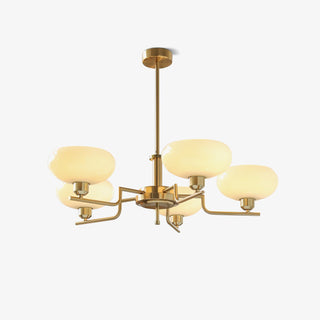 Lustra Suspension en Verre Globe Cadre en Laiton-Luire