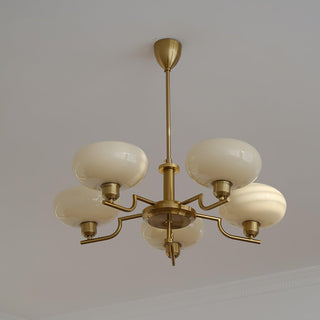 Lustra Suspension en Verre Globe Cadre en Laiton-Luire