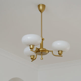 Lustra Suspension en Verre Globe Cadre en Laiton-Luire