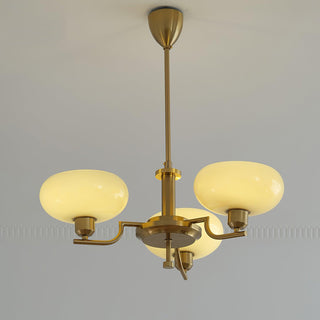 Lustra Suspension en Verre Globe Cadre en Laiton-Luire