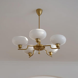 Lustra Suspension en Verre Globe Cadre en Laiton-Luire