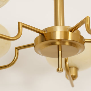 Lustra Suspension en Verre Globe Cadre en Laiton-Luire