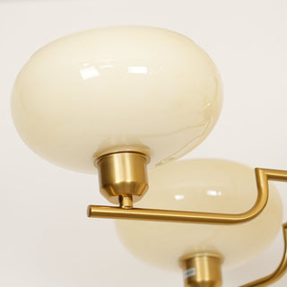 Lustra Suspension en Verre Globe Cadre en Laiton-Luire