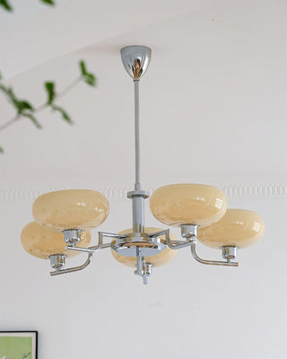 Lustra Suspension en Verre Globe Cadre en Laiton-Luire