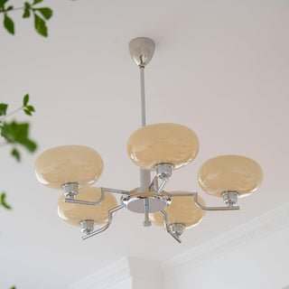 Lustra Suspension en Verre Globe Cadre en Laiton-Luire