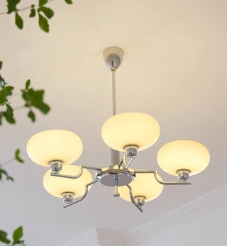 Lustra Suspension en Verre Globe Cadre en Laiton-Luire