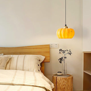 Arisha Citrouille Suspension Jaune Résin Chambre à Coucher Salle à Manger