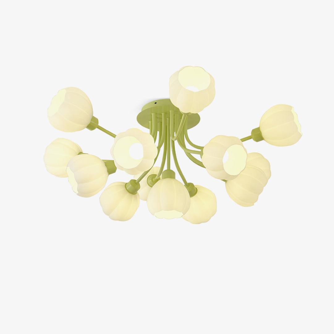 Iselena Plafonnier en Verre Matcha Élégant