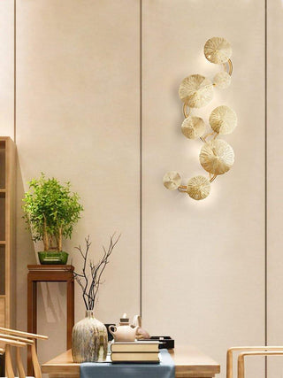 Lustra Applique Murale Feuille De Lotus En Laiton-Luire