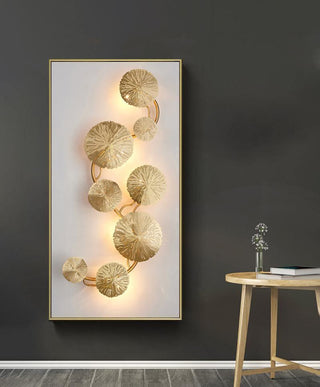 Lustra Applique Murale Feuille De Lotus En Laiton-Luire