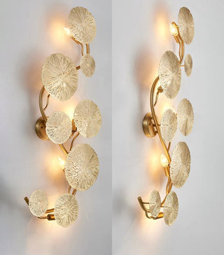 Lustra Applique Murale Feuille De Lotus En Laiton-Luire