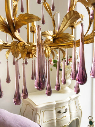 Ilvenel Lustre de Luxe en Verre Violet