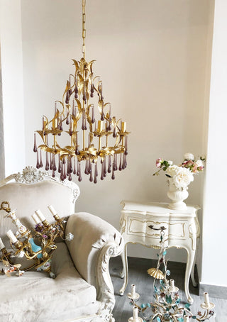Ilvenel Lustre de Luxe en Verre Violet