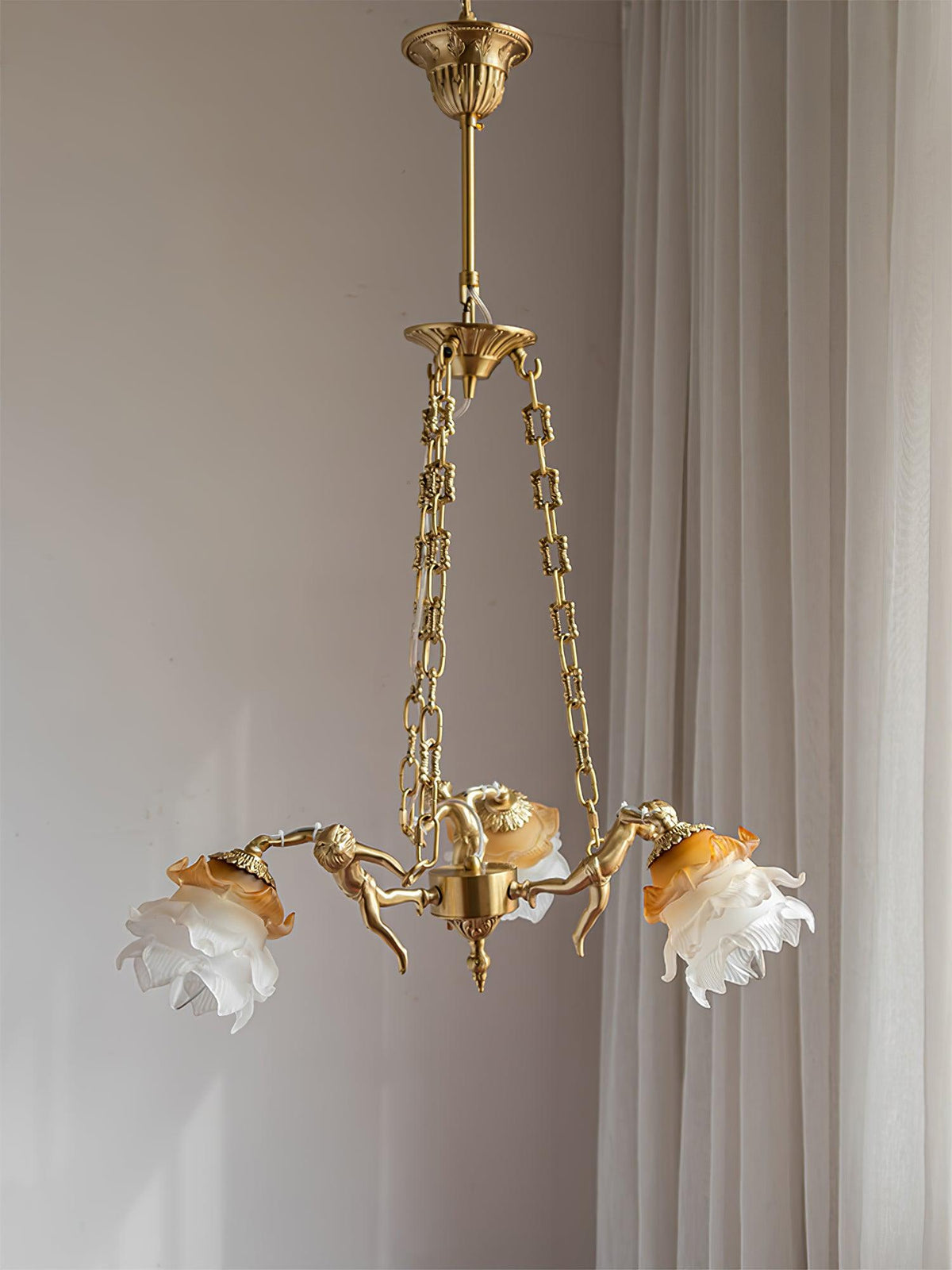 Mavenae Lustre Laiton Suspension Florale Vintage