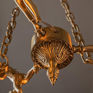 Lustra Lustre Laiton Suspension Florale Vintage